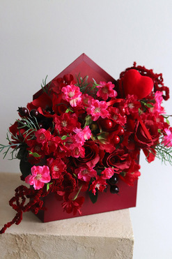 OD RĘKI Koperto Love, koperta kompozycja flowerbox, wym.29.5x30cm  