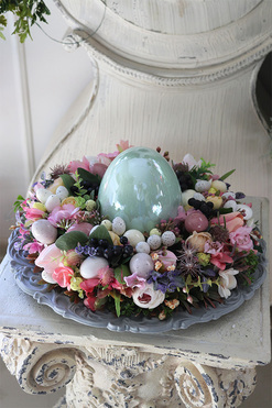 Bedra Delisa, wielkanocny stroik na talerzu, śr.35cm 