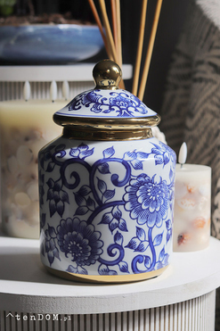  OD RĘKI Kofun, amfora pojemnik z pokrywką, wym.22x15cm 