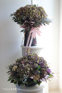 Mortario Hydrangea, komplet dekoracji nagrobnych, kompozycja + bukiet