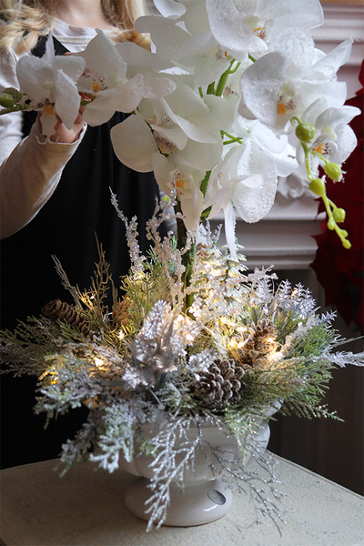 Frozen Orchid, elegancki storczyk zimowy w pucharze