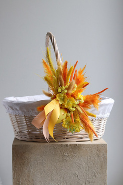 OD RĘKI Słoneczko, duży dekorowany koszyczek wielkanocny, wys.34cm