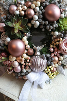 elegancki wianek świąteczny, Pudrovy Róż 2