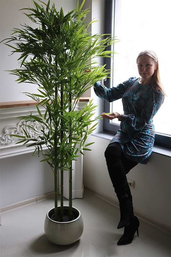 Bambus, sztuczna roślina w osłonce z tworzywa, wys.175cm