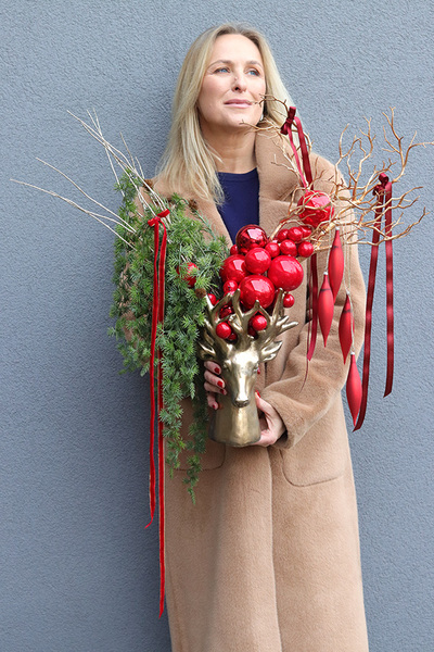 Reniferro Design, świąteczny stroik z reniferem