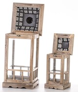 Andalouse Wood, drewniany lampion / latarenka, kpl.2szt 