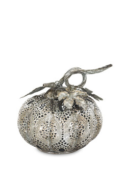 Dynia B srebrna, ażurowy lampion, wym20x20x20cm