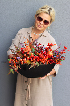 Very Berry Fall, jesienna kompozycja kwiatowa, wym.38x63cm