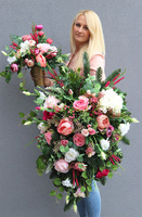 Hefrana, elegancka wiązanka nagrobna z wrzosem, dł.83cm 