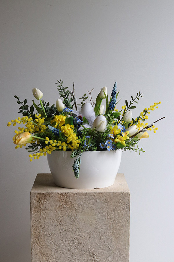 Mimosis 2, stroik wielkanocny z kurami