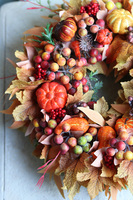 jesienny pomarańczowy wianek, Orangina Leaves, śr.32cm 