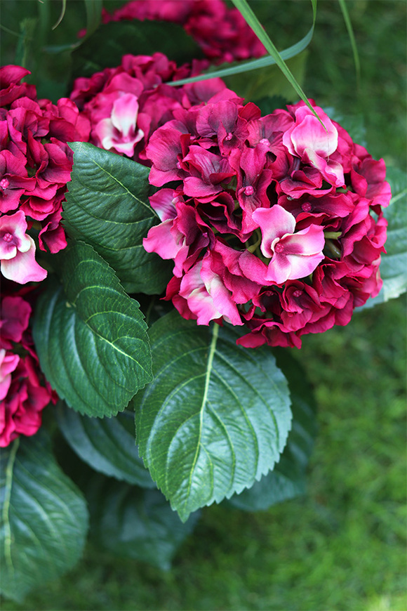 doniczkowa hortensja Wiśniowa, wysokiej jakości sztuczne kwiaty, wys.40cm