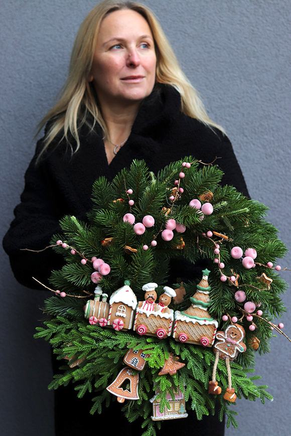 Sielskie Święta, świąteczny wianek z ciuchcią