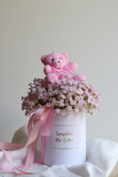 Gipsówka Teddy, flowerbox kwiatowy welurowy