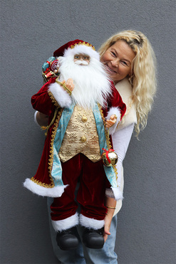 OD RĘKI bożonarodzeniowa figurka miękki stojący Mikołaj H, wys.93cm