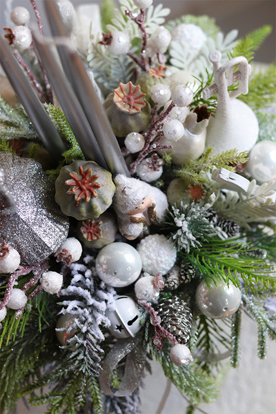 Silver Premium Ballet, stroik adwentowy w pucharze