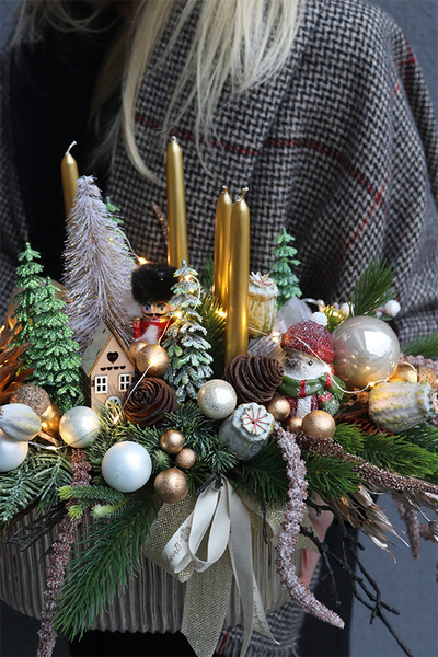 Złoty Dom, stroik adwentowy LED