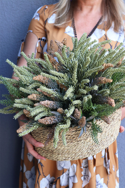 Wrzosowisko Zieleń, kompozycja kwiatowa w donicy