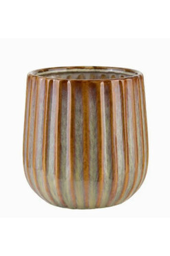 Earth A, nowoczesna osłonka / donica, ceglasty, wym.14x15x16.5cm