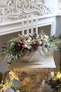 Fioletina Laos, stroik świąteczny / adwentowy, wym.40x68cm 