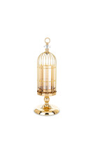 Askim C, szklany świecznik na nodze, wym.45x16x16cm