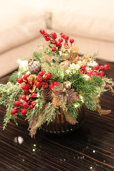 Moko Xmas Antique, świąteczny stroik LED