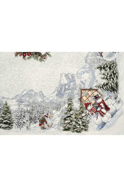 Bałwankowo, świąteczny obrus gobelinowy