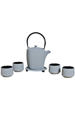 Hokkaido, żeliwny zestaw do herbaty, szary, poj.1.1l