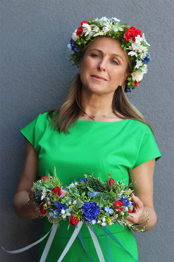 Polonia, kwiatowy wianek na głowę, rozmiar uniwersalny