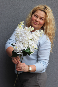 OD RĘKI Bzy Deluxe Premium, gumowy bez kwitnący lilak, biały, 3szt, dł.70cm 