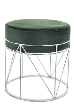 Endire Silver, welurowa pufa, zieleń,, wym. 38x35x35cm 