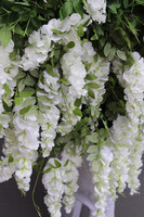 elegancka girlanda z białymi kwiatami, Wisterianna Premium