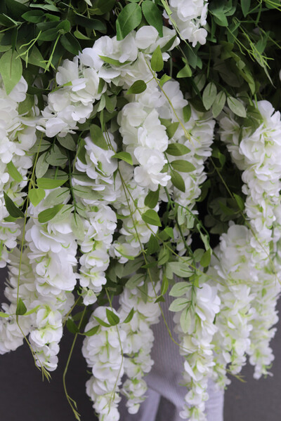 elegancka girlanda z białymi kwiatami, Wisterianna Premium