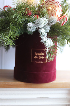 Rudolf Lollypop, flowerbox świąteczny LED z rogami, wym.44x50cm