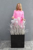 Fiberglass Marzia Black, sztuczne trawy w czarnej donicy