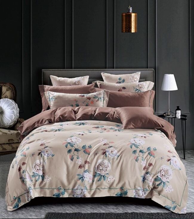 bawełniane brązowe prześcieradło, Eldorado, wym.160x240cm