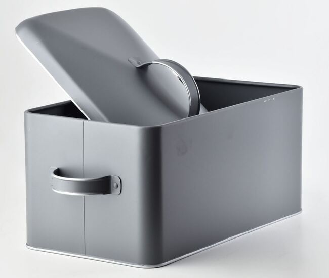 chlebak metalowy Modern Kitchen, szary, wym.39x18x21cm