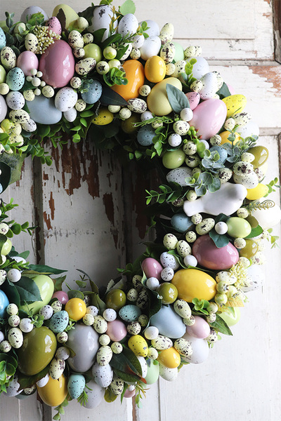 Moko Easter Pastelle, duży wielkanocny wianek na drzwi, śr.55cm 