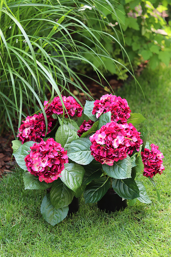 doniczkowa hortensja Wiśniowa, wysokiej jakości sztuczne kwiaty, wys.40cm