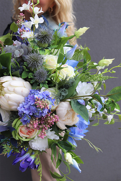 Malediwy Blue M, niebieski bukiet kwiatów, wys.60cm 