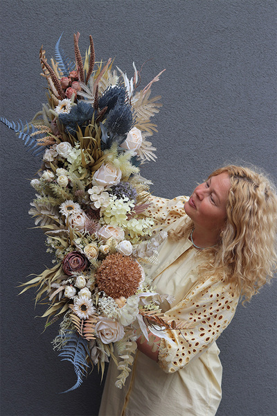 La Guel Boho Blue, kompozycja kwiatowa na stół Laos