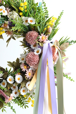 OD RĘKI Marcowy Poranek, wiosenny wianek dekoracyjny, śr.37cm
