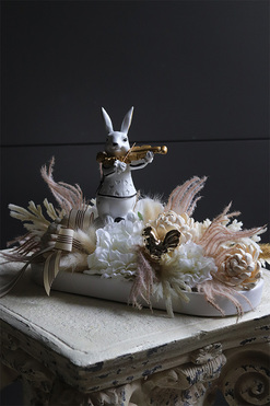 Grajek Resta, stroik wielkanocny z zajączkiem, wym.20x33x16cm  