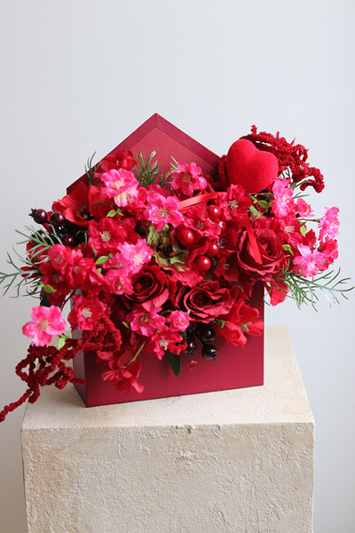 Koperto Love, koperta kompozycja flowerbox