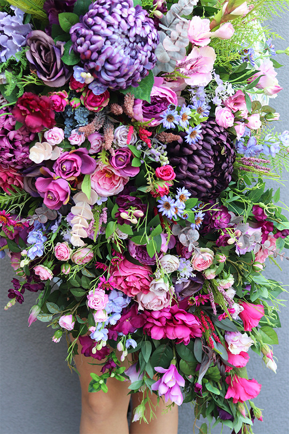 Big Premium Ecelia, duża wiązanka nagrobna XL, dł.130cm