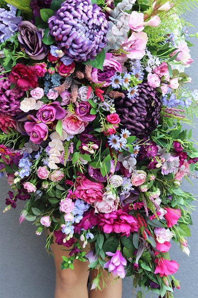 Big Premium Ecelia, duża wiązanka nagrobna XL, dł.130cm