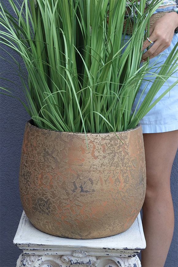 Premium Gold, sztuczna roślina w złotej donicy, wys.128cm