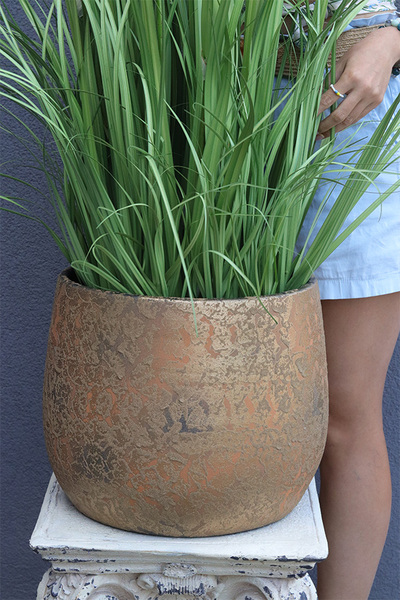 Premium Gold, sztuczna roślina w złotej donicy, wys.128cm