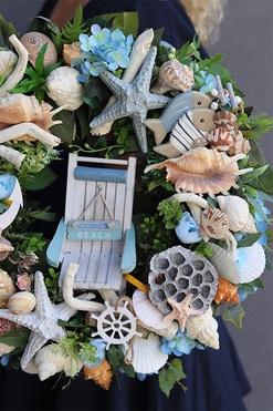 Leżak, marynistyczny wianek do powieszenia, śr.46cm 