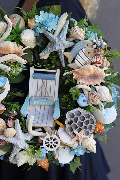 Leżak, marynistyczny wianek do powieszenia, śr.46cm 